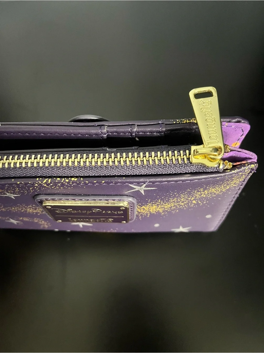 Loungefly Purple Wallet with Gold Starburst Accents